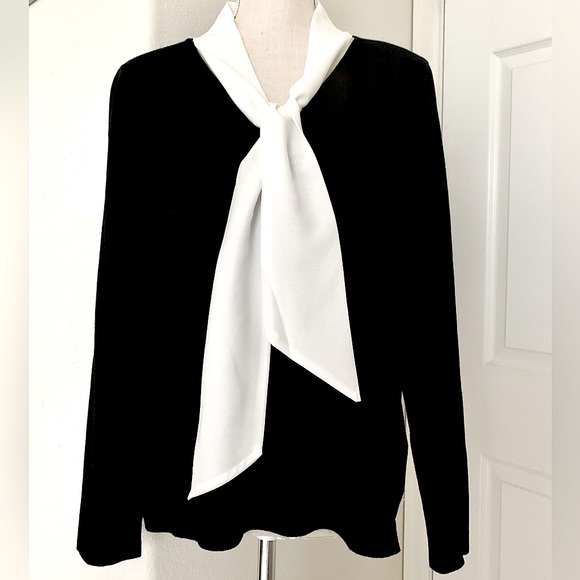 Vila Milano Sweater with Attached Sheer Scarf - Picture 6 of 14